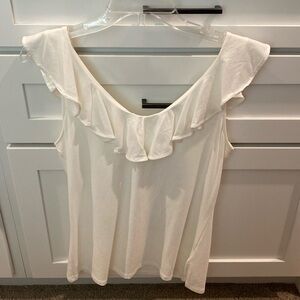 Lilly Pulitzer V neck ruffle trim top